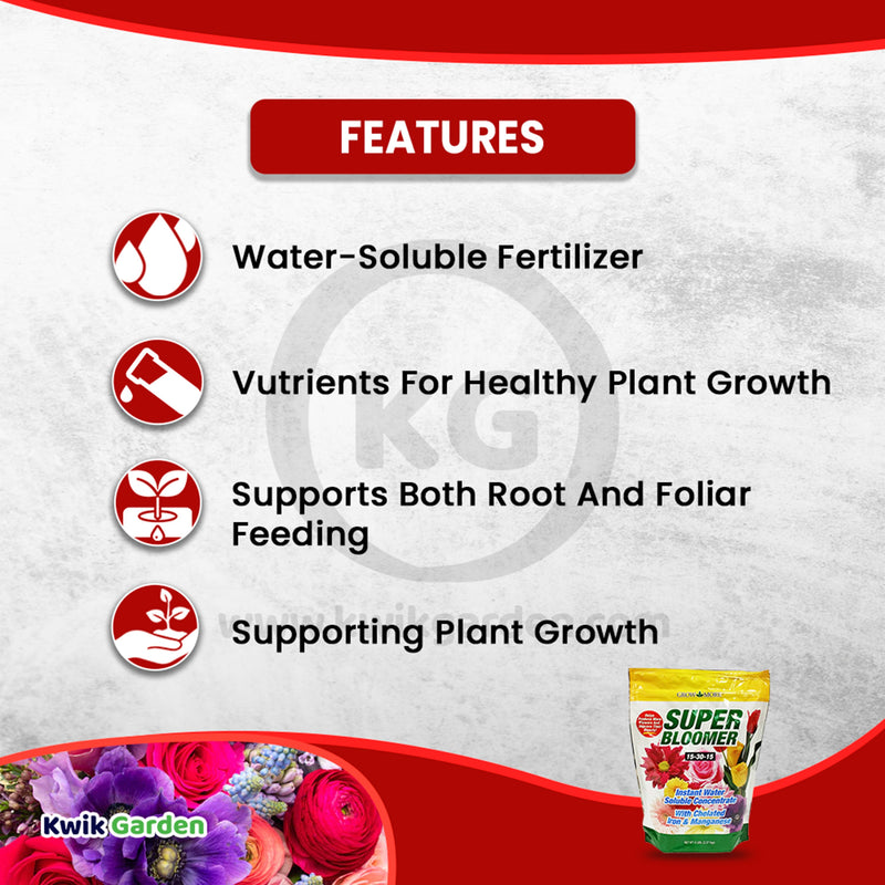 Grow More Super Bloomer Water Soluble Fertilizer Concentrate 15-30-15 5Lb Bag