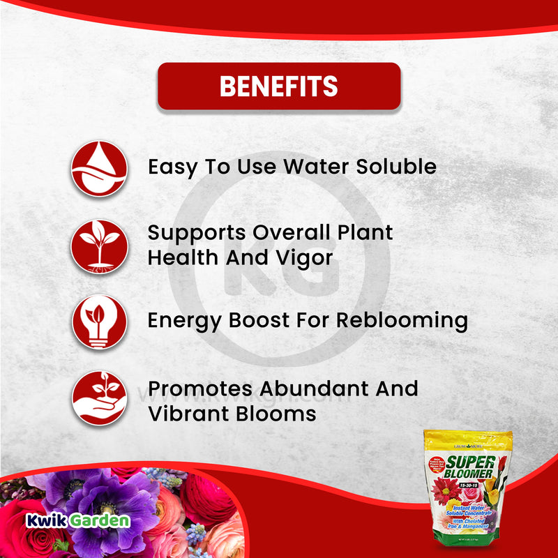 Grow More Super Bloomer Water Soluble Fertilizer Concentrate 15-30-15 5Lb Bag